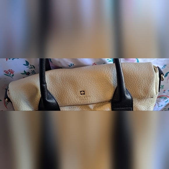 EUC Kate Spade Jenny Southport Cream & Black Leather Neutral Tote Purse Bag - Picture 8 of 15